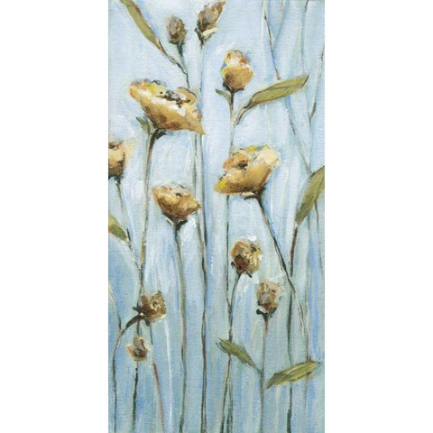 Wishing Blooms Black Modern Wood Framed Art Print with Double Matting by Long, Christina