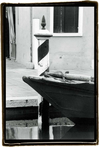 Waterways of Venice I Black Ornate Wood Framed Art Print with Double Matting by DeNardo, Laura