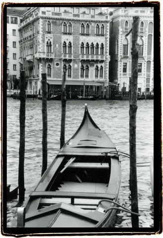 Waterways of Venice III Black Ornate Wood Framed Art Print with Double Matting by DeNardo, Laura