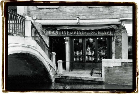 A Venetian Stroll I White Modern Wood Framed Art Print with Double Matting by DeNardo, Laura