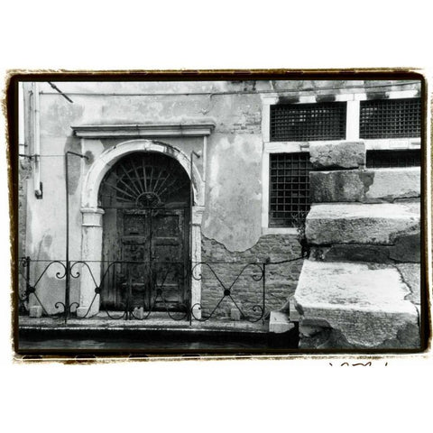 A Venetian Stroll II Black Modern Wood Framed Art Print with Double Matting by DeNardo, Laura