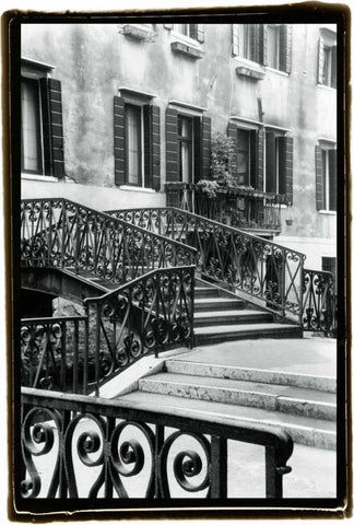 A Venetian Stroll IV Black Ornate Wood Framed Art Print with Double Matting by DeNardo, Laura