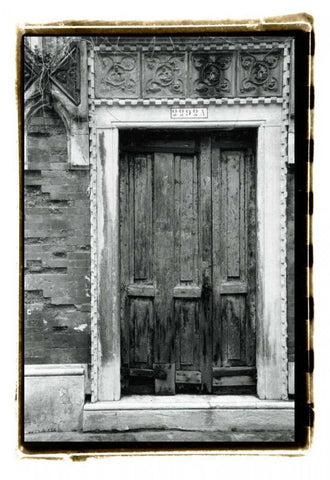 The Doors of Venice I Black Ornate Wood Framed Art Print with Double Matting by DeNardo, Laura
