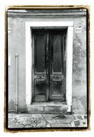 The Doors of Venice II Black Ornate Wood Framed Art Print with Double Matting by DeNardo, Laura