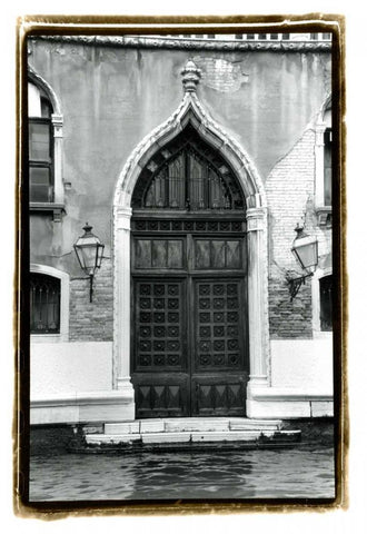 The Doors of Venice V Black Ornate Wood Framed Art Print with Double Matting by DeNardo, Laura