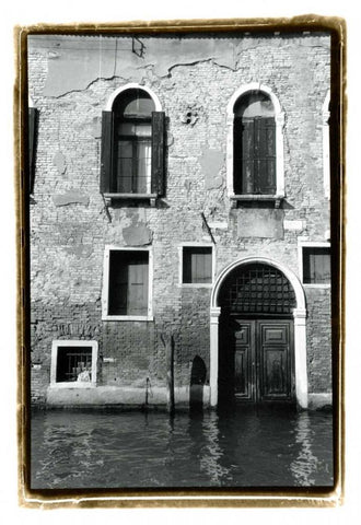 The Doors of Venice VI Black Ornate Wood Framed Art Print with Double Matting by DeNardo, Laura