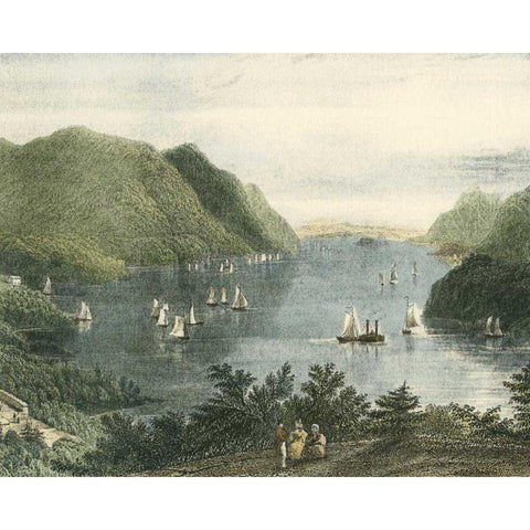 View from West Point Black Modern Wood Framed Art Print by Vision Studio