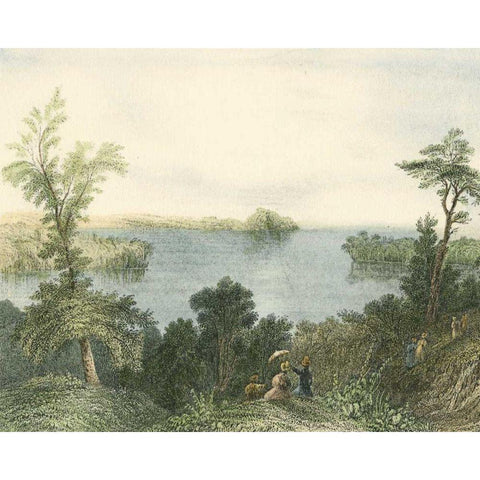 Saratoga Lake, New York White Modern Wood Framed Art Print by Vision Studio