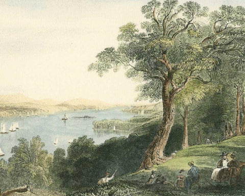 View from Hyde Park White Modern Wood Framed Art Print with Double Matting by Vision Studio