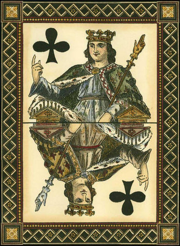 Lets Play Cards I White Modern Wood Framed Art Print with Double Matting by Vision Studio