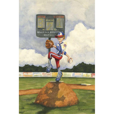 Strike Out White Modern Wood Framed Art Print by Throckmorton, Jay