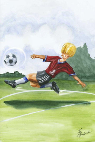 Kickin it I White Modern Wood Framed Art Print with Double Matting by Throckmorton, Jay