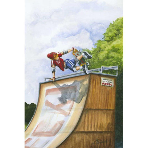 Serious Hangtime Gold Ornate Wood Framed Art Print with Double Matting by Throckmorton, Jay