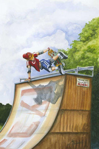 Serious Hangtime White Modern Wood Framed Art Print with Double Matting by Throckmorton, Jay