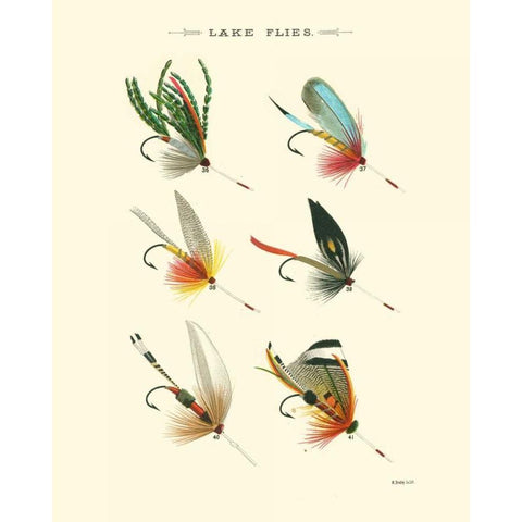 Lake Flies I White Modern Wood Framed Art Print by Vision Studio