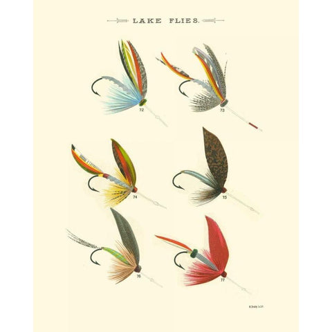 Lake Flies II Gold Ornate Wood Framed Art Print with Double Matting by Vision Studio