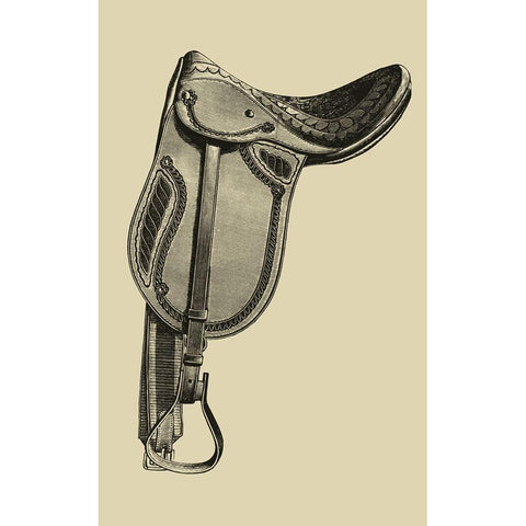 Antique Saddle II White Modern Wood Framed Art Print by Vision Studio