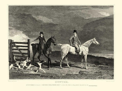 Hunter White Modern Wood Framed Art Print with Double Matting by Scott, John