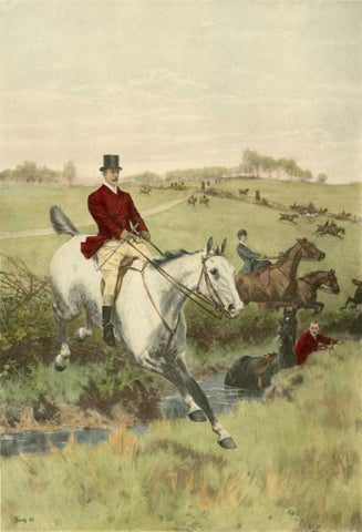 Small The First Jump Black Ornate Wood Framed Art Print with Double Matting by Blinks, Thomas