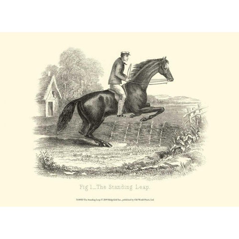 The Standing Leap Gold Ornate Wood Framed Art Print with Double Matting by unknown