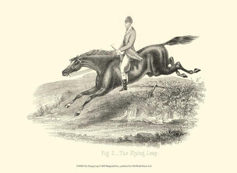 The Flying Leap Black Ornate Wood Framed Art Print with Double Matting by unknown