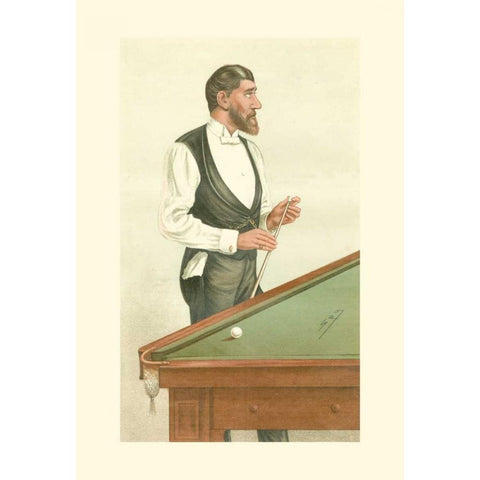 Vanity Fair Billiards White Modern Wood Framed Art Print by Spy