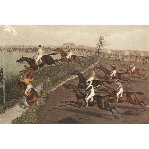 The Grand Steeple Chase II Black Modern Wood Framed Art Print with Double Matting by Turner, F.C.