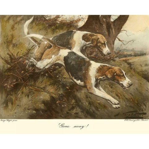 Gone Away Gold Ornate Wood Framed Art Print with Double Matting by Wright, George