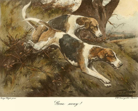 Gone Away White Modern Wood Framed Art Print with Double Matting by Wright, George