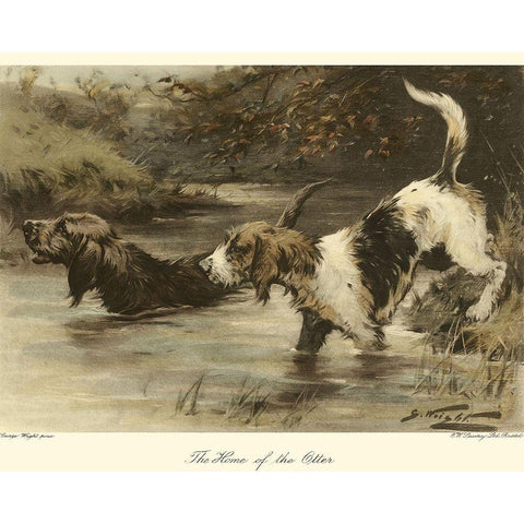 The Home of the Otter Black Modern Wood Framed Art Print by Wright, George