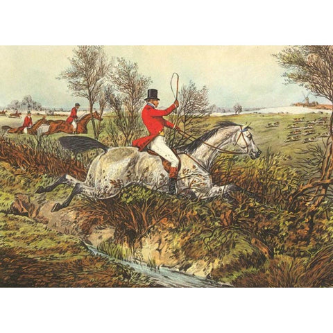 The English Hunt I Black Modern Wood Framed Art Print with Double Matting by Henry, Alken