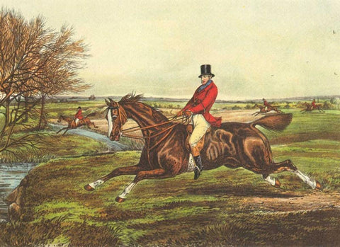 The English Hunt II White Modern Wood Framed Art Print with Double Matting by Henry, Alken