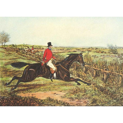 The English Hunt III White Modern Wood Framed Art Print by Henry, Alken