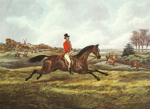 The English Hunt V Black Ornate Wood Framed Art Print with Double Matting by Henry, Alken