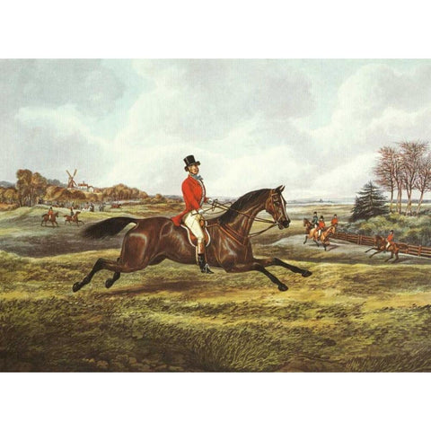 The English Hunt V White Modern Wood Framed Art Print by Henry, Alken