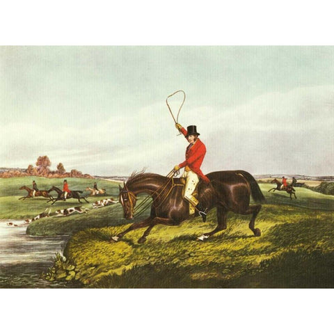The English Hunt VIII Black Modern Wood Framed Art Print by Henry, Alken