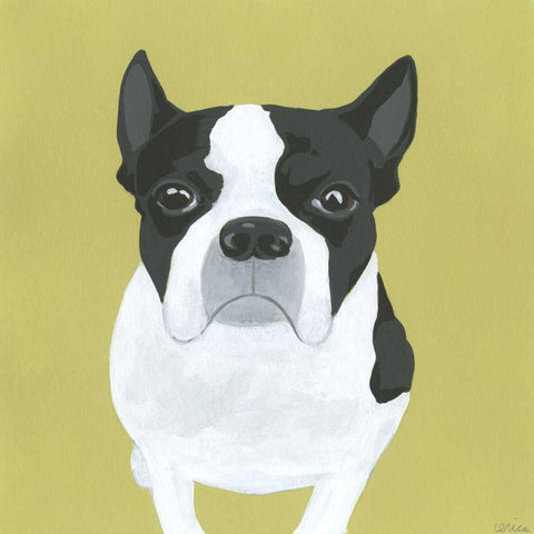 Miss Pickles White Modern Wood Framed Art Print by Vess, June Erica