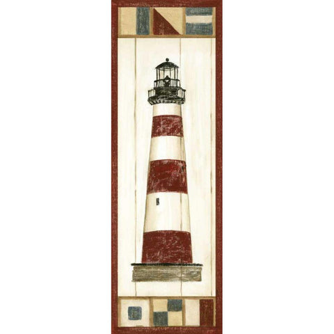 Americana Lighthouse I Black Modern Wood Framed Art Print with Double Matting by Harper, Ethan