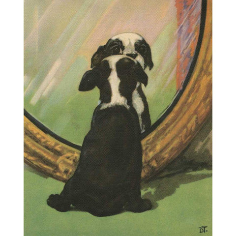 Terrier Trouble IV Black Modern Wood Framed Art Print with Double Matting by Unknown