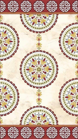 Embellished Mandala Panel I White Modern Wood Framed Art Print with Double Matting by Unknown
