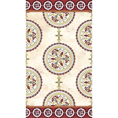 Embellished Mandala Panel II Black Modern Wood Framed Art Print by Unknown