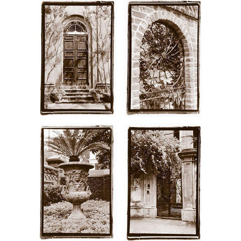 Old World Architecture Black Modern Wood Framed Art Print with Double Matting by DeNardo, Laura