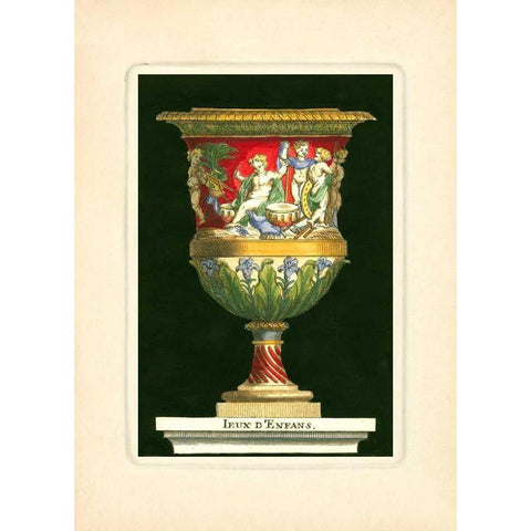 Vase with Cherubs Black Modern Wood Framed Art Print by Thomassin, S.