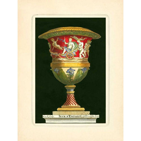 Vase with Chariot White Modern Wood Framed Art Print by Thomassin, S.