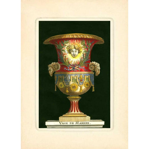 Vase with Sunflowers Gold Ornate Wood Framed Art Print with Double Matting by Thomassin, S.