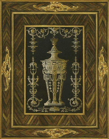 Inlay Study II White Modern Wood Framed Art Print with Double Matting by Unknown