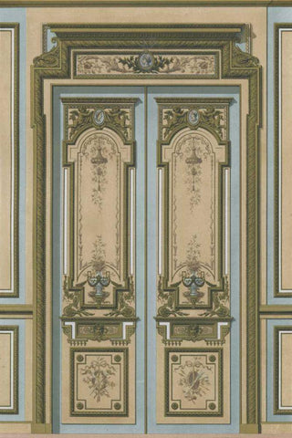 Palace Doors I White Modern Wood Framed Art Print with Double Matting by Unknown