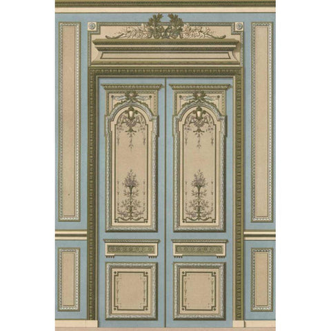 Palace Doors II Black Modern Wood Framed Art Print with Double Matting by Unknown