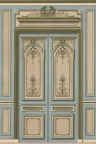 Palace Doors II Black Ornate Wood Framed Art Print with Double Matting by Unknown