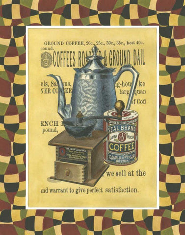 Coffee Grounds White Modern Wood Framed Art Print with Double Matting by Unknown